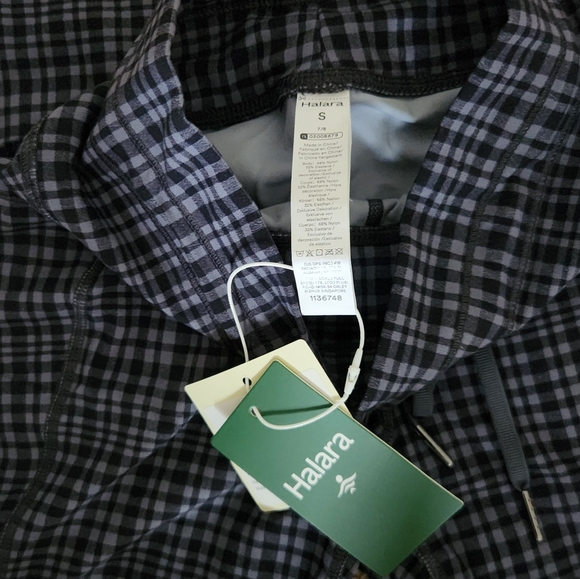 HALARA Black and Gray Check Plaid Leggings Sz.Small - Picture 2 of 9